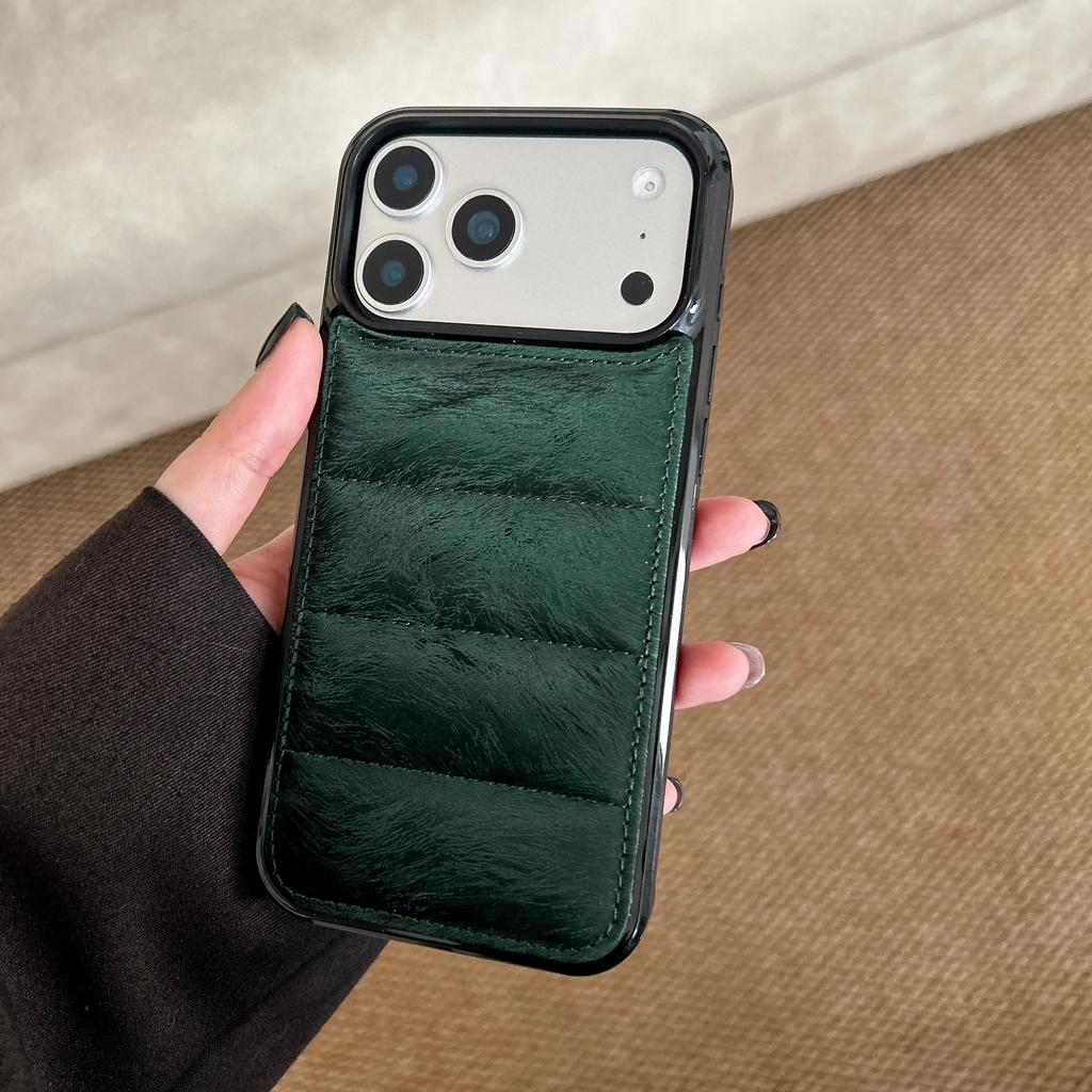 Buntes Daunenjacke Muster Silikon Handyhülle für iPhone 17 Air 16 15 14 17 Pro Max Plus 13Mini Stoßfeste Blasenabdeckung