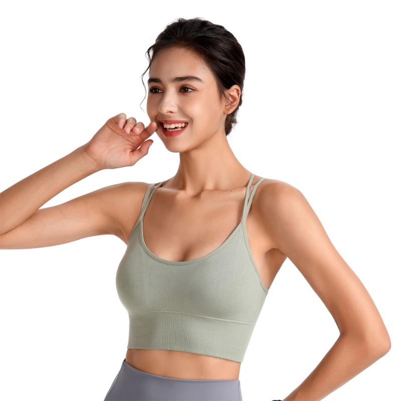 Frauen Dünne Cross Strap Sport-Bh Push-Up Schönheit Zurück Gepolsterte Büstenhalter Weibliche Atmungsaktive Fitness Unterwäsche