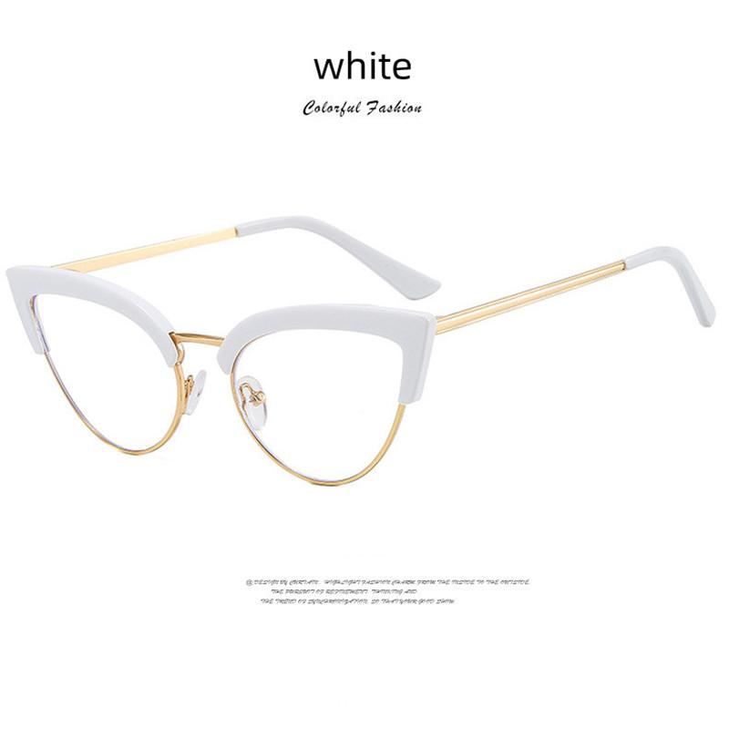 

Stylish Anti Blue Light Ladies Cat-Eye Reading Glasses Prescription Lens 0~+600 Spectacles Hyperopianess Magnifier White Frame 1