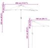 Garden Sun Umbrella Green 294 X 150 X 223 Cm Polyester and Steel