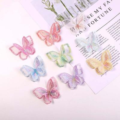 10PCS 3D Chiffon Butterfly Double-layer Simulation Mesh Butterfly Patch  Garment Design Materials