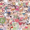 50/100PCS Anime Crayon Shin Chan Stickers Decals for Laptop Luggage Skateboard Phone Cartoon Girls Toy Gift Stickers