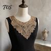 Fashion Neckline Enhancement Floral Lace Collar Insert, Embroidery V-neck Applique, Elegant Crafting Materials for Garments Hollow Petal Design,