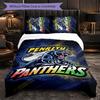 Penrith Panthers Patroon Microvezel 3-delige Beddengoedset Decoratieve Dekbedovertrekset Voor Slaapkamer Thuisgebruik