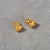 Messing mit echtem Gold beschichtet Rutschfeste Silikon-Kugelkopf-Kürbis-Ohrstöpsel Ohrstöpsel Schmuck Zubehör DIY