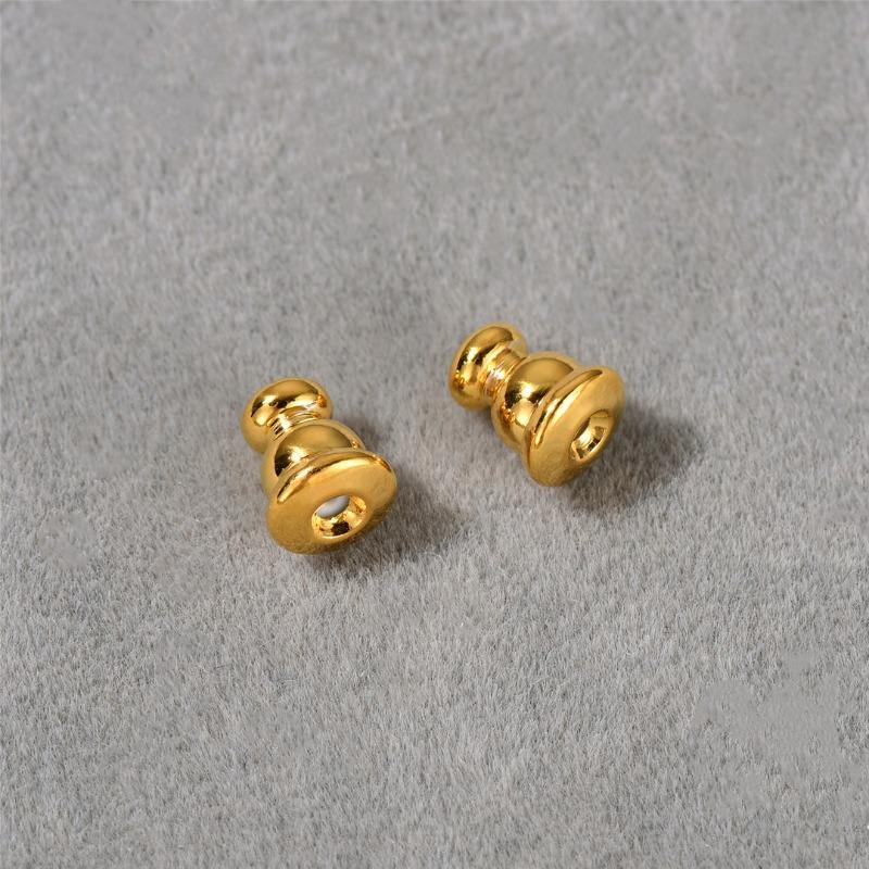 Messing mit echtem Gold beschichtet Rutschfeste Silikon-Kugelkopf-Kürbis-Ohrstöpsel Ohrstöpsel Schmuck Zubehör DIY