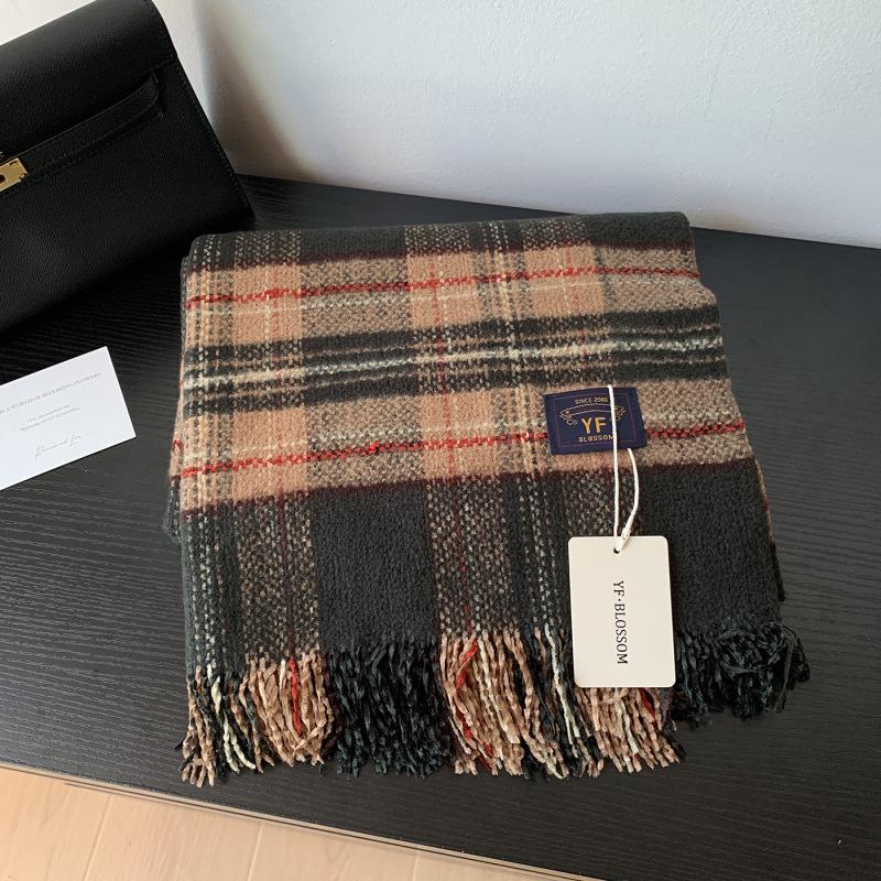 Autumn Winter Plaid Scarf Women Men Retro Black Checkered Warm Fringe Scarf Korean Fashion Soft Thick Shawl For Unisex Lady Male