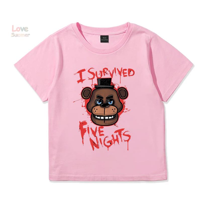 

T Shirts for children 4 to 14 years FNAF At Freddys Humor T-Shirt Crewneck Tees boys girls Short Sleeve Tops 160