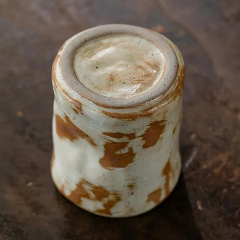 230ML Coarse Pottery Coffee Cup Hand Holding Cup Retro Japanese Ceramic Espresso Coffee Cup Living Room Decorative Ceramic