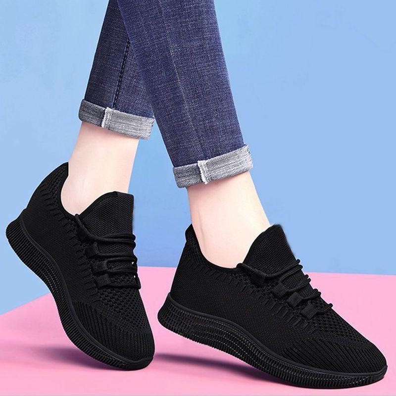 Chaussures pour femmes antidérapantes en grande taille, respirantes et polyvalentes pour les adolescentes, chaussures de course de sport, chaussures décontractées en maille pour femmes