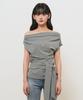 GENERALIDEA Asymmetrical Drape Strap T-Shirt [Melange Grey] / Gf2Lts531