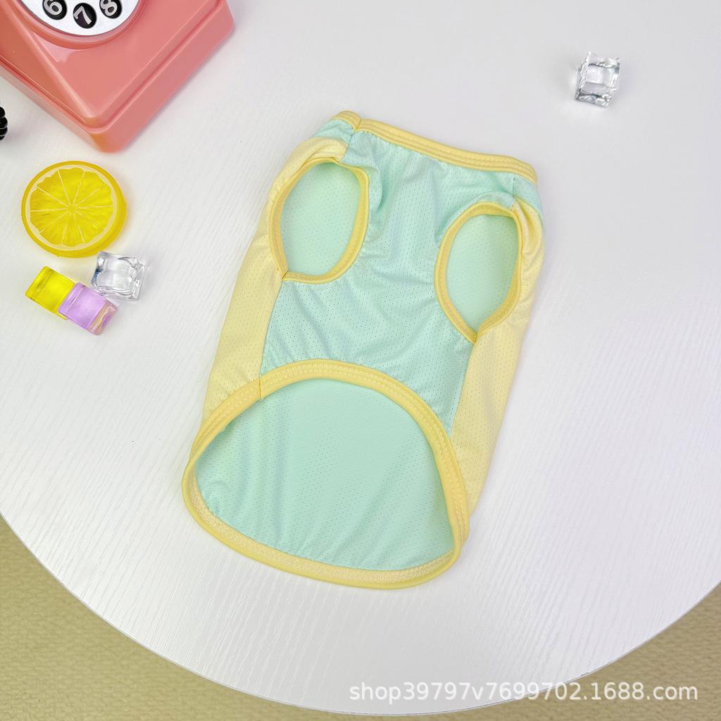 Pet clothes spring and summer thin breathable ice silk cool clothes dog cat clothes cool vest sunscreen clothes
