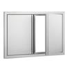 BBQ Access Door, 774x532 Mm Double Outdoor Kitchen Door, Stainless Steel Flush Mount Door, Wall Vertical Door with Recessed Handles , for BBQ Island,