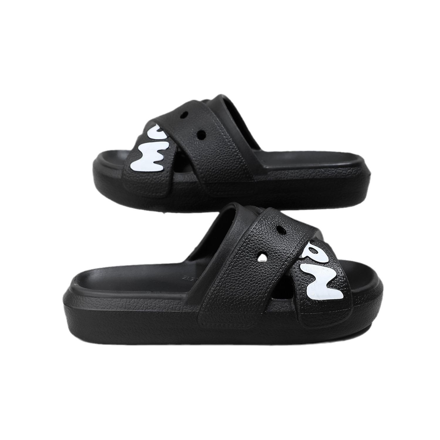 

Летние тапочки для пар, модные нескользящие резиновые тапочки для улицы, мягкие сандалии для пар из ЭВА с рисунком граффити для ванной, мужская пляжная обувь 44-45