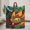 Cuphead cartoon Flannel Blankets  Super Warm Throw Blanket for Couch Chair Camping Fashion Bedspread Sofa Bed Cover