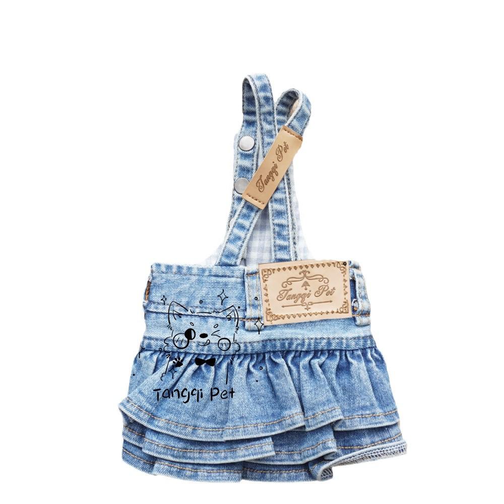 Japansk Mode Husdjurs Overaller: Klassisk jeanskjol för katter och hundar