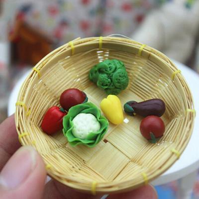 7 Teile/satz Puppenhaus Spielzeug Modell Miniatur Essen Spielen Mini Tasche Gemüse