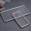 304 Food Grade Stainless Steel Mesh Barbecue Grill with Feet Oil Draining Circular Square Mesh Grill