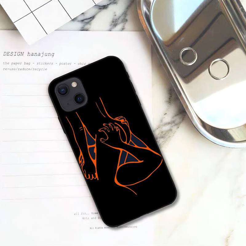 Sexy Line Minimalist Style Phone Case For iPhone 11 12 Mini 13 14 15 Pro XS Max X Plus SE XR Shell