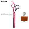 SANGELAR 6 Inch Hair Scissors for Red and Black Hair Flat Scissors, Thinning Scissors, Be Your Own Barber, Trim Bangs DIY Hairstyle