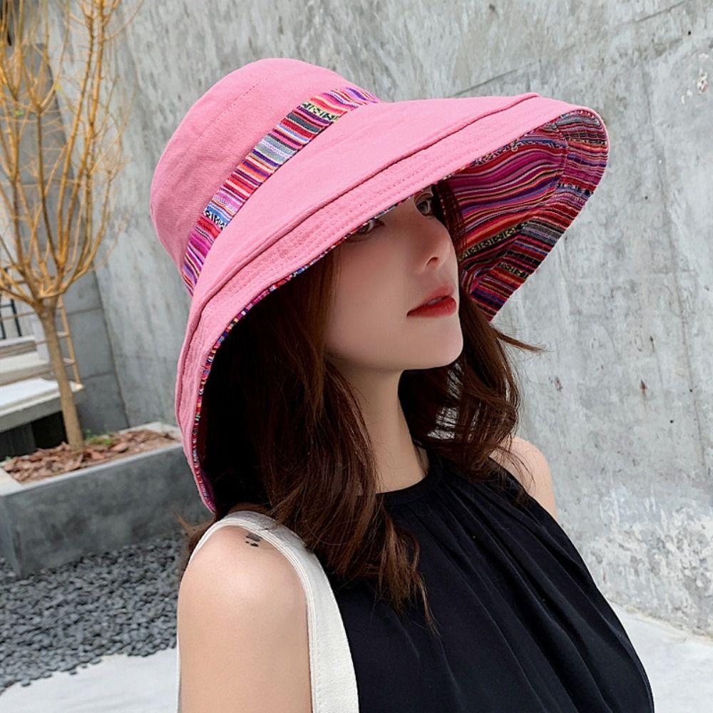 Travel Out Door Summer Retro Sun Protection National Wide Brim Beach Sun Hat Womens Sun Hat