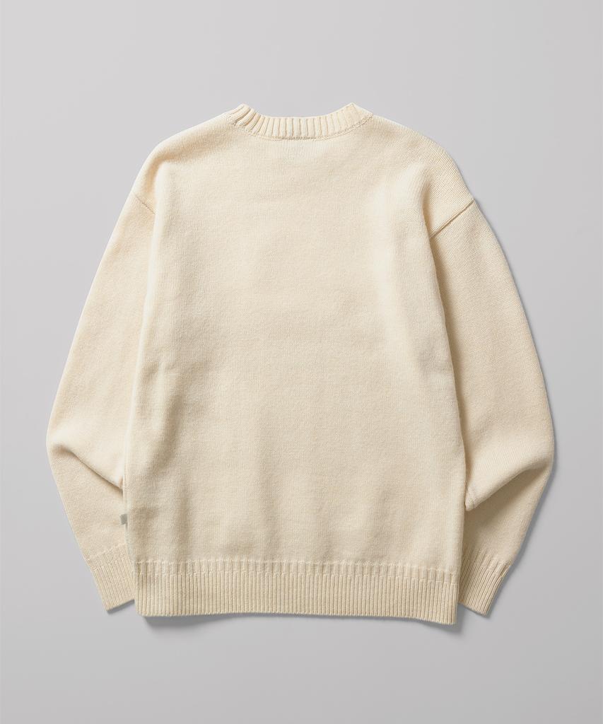 DICKIES Embossed Logo Pullover Knit Cream