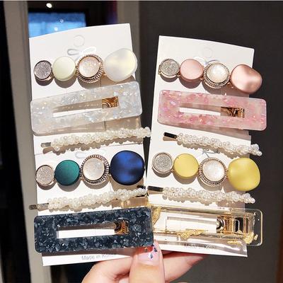 Haarspangen für Frauen Stirnband Haarnadeln Haarspangen Perle Geometrisch Mädchen Haarklammern Mode Haarschmuck Accessoires 3 Stück/Set