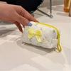 Fashion Bow Pibbon Small Cosmetic Bag Print Flower Zipper Floral Makeup Bag Wallet Pouch Women