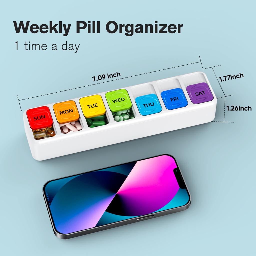 Pill Boxes 7 Day 2 Times a Day Large Daily Pill Organiser AM PM Weekly Travel Tablet Organiser Medicine to Hold Vitamin