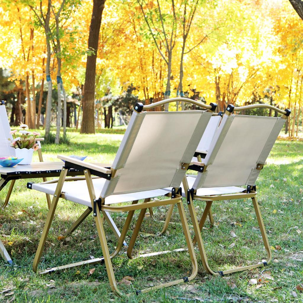 Sinrahaki Camping Folding Chair Outdoor Folding Chair Compact Folding Backrest Lightweight Chair Storage Fishing Carrying Beige