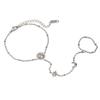 Simple Stainless Steel Boho Zircon Bracelet Sun-Shaped Interlocking Charm Hand Chain Stars Gold Metal Finger Bracelet Jewelry