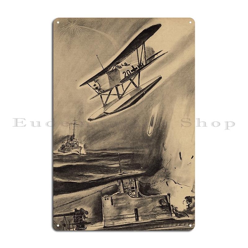

U Boat War 1915 Metal Sign Vintage Plates Pub Garage Club Party U Boat Tin Sign Poster 20x30cm