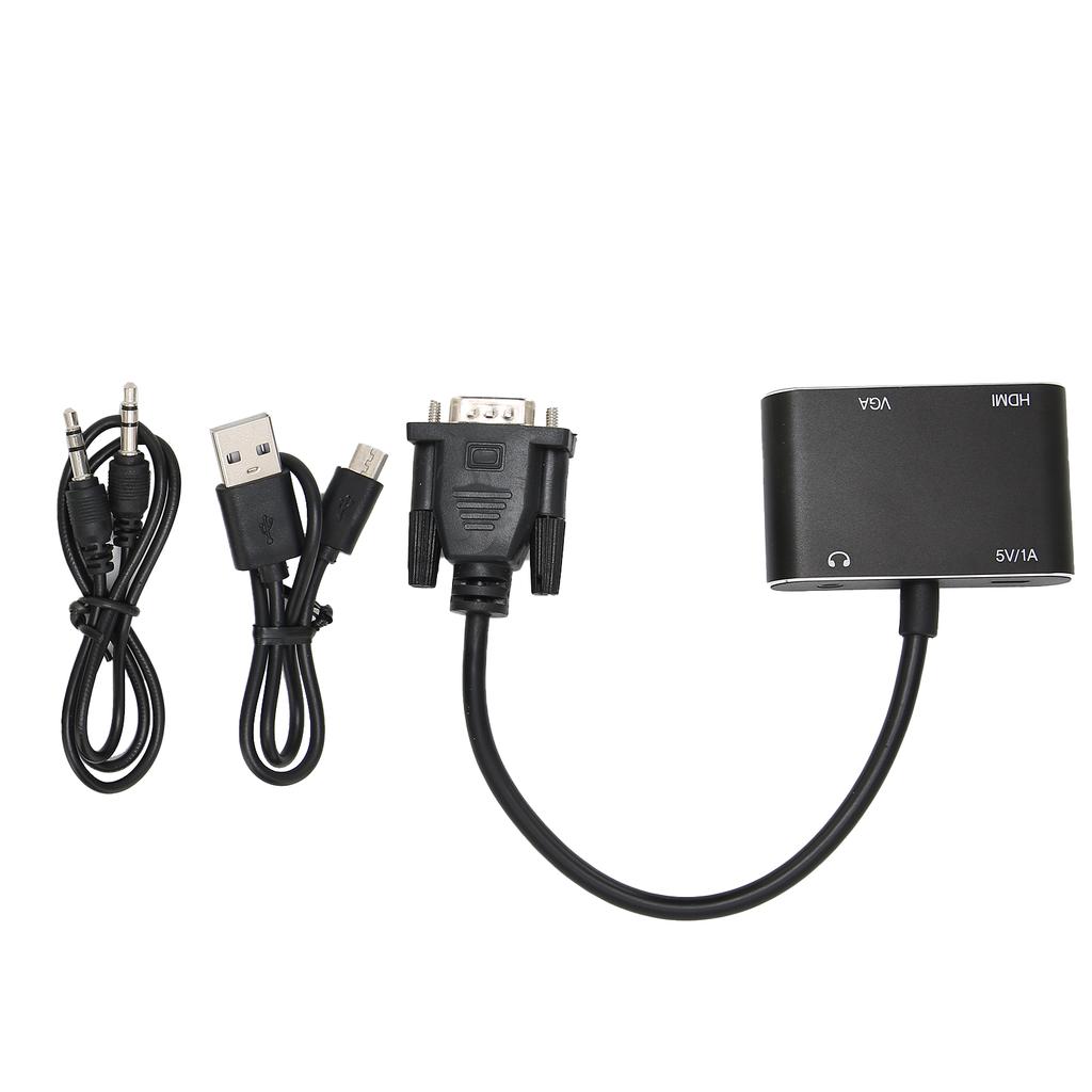 VGA Male to High Definition Multimedia Interface Female VGA Female Adapter with Audio Cable