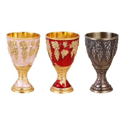 Bucolic Yet Delicate Metal Wine Goblet With Nonslip Base Traditional Barwares Accessory For Daily Use Or Gifting