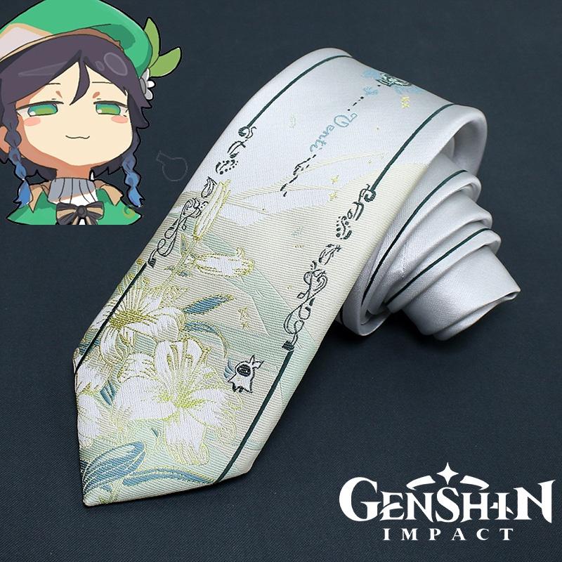 Genshin Impact Originalspiel Bard Windy Necktie Anime-Stil Krawatte für Jkdk Schulmode