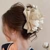 French Temperament Lace Bow Bow Hairpin Shark Clip Women'S Hair Accessory
