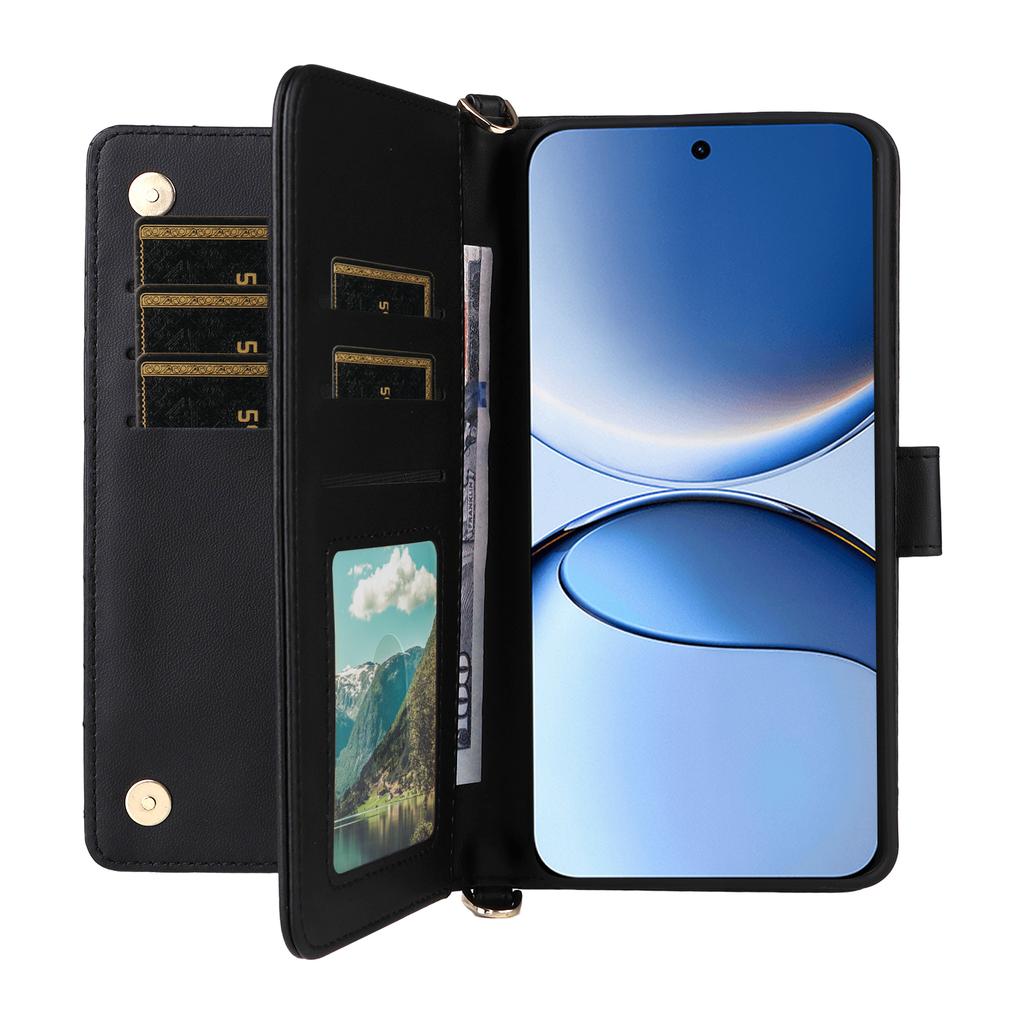 For Xiaomi Redmi Turbo 4 Pro 5G/Poco F7 5G Case with Shoulder/Wrist Strap Leather Phone Cover Stand Wallet