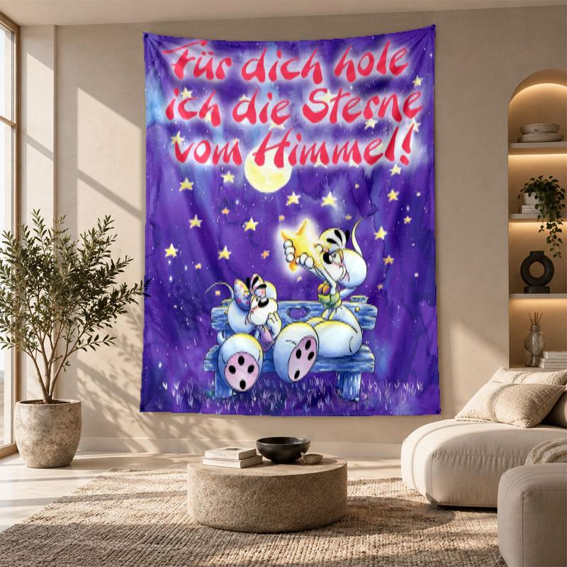Decorative Tapestry,Diddl Printed Wall Art, Lightweight Wall Hanging For Bedroom Background