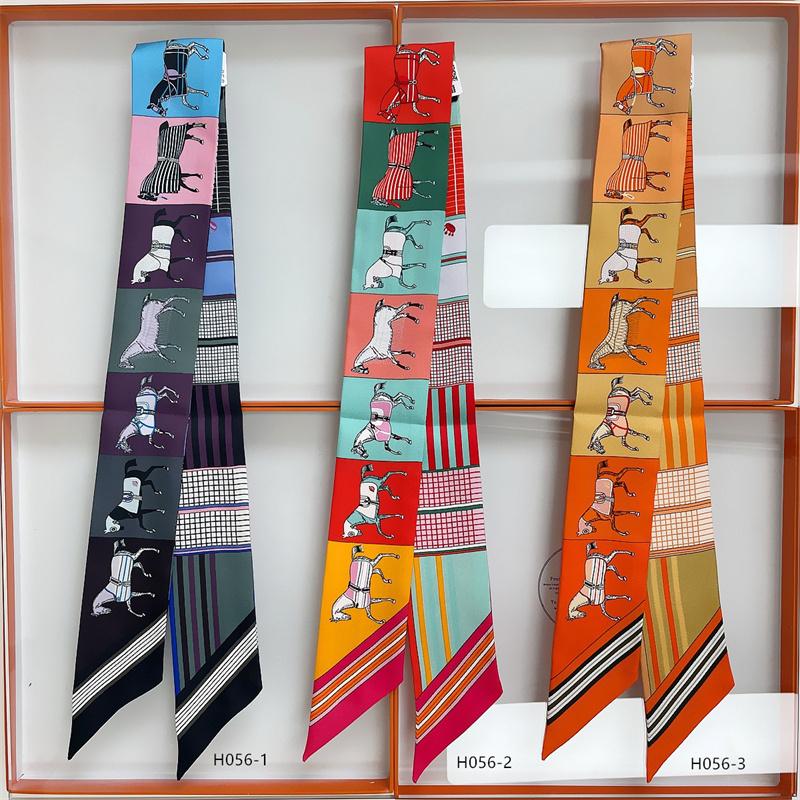 Cachecol de Seda 100% de Alta Qualidade Marca de Luxo Mulheres Faixa de Cabeça Faixa de Cabelo Foulard Gravata Lenço de Pescoço Cachecóis Skinny Acessórios