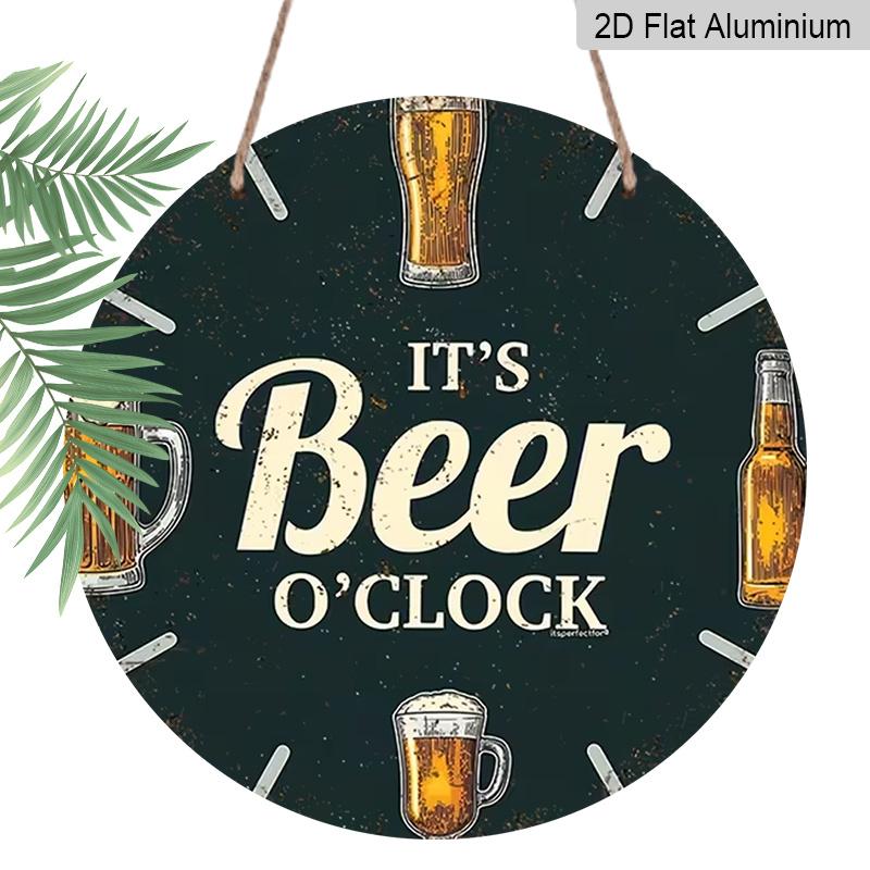 2D Flat Aluminum 7.87 Inch X 7.87 Inch Vintage Beer-style Wall Hanging. Suitable for Living Rooms, Kitchens, Bars, Clubs, Porches, Indoor and Outdoor