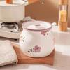 High-Temperature Resistant Ceramic Lard Jar with Lid - Zixuan Flower Design, Large Capacity for Chili Oil & Seasoning