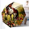 Horse Theme Folding Umbrella - Fashionable Auto-Open Design 8 Iron Ribs Plastic Handle Foldable Sunshade Perfect Christmas Gifts