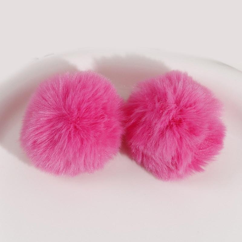 10pcs Rabbit Hair Ball 5.5cm Pompoms for Keychain DIY Bag Charm Plush Ball Applique Material Cap Hat Gloves Accessories