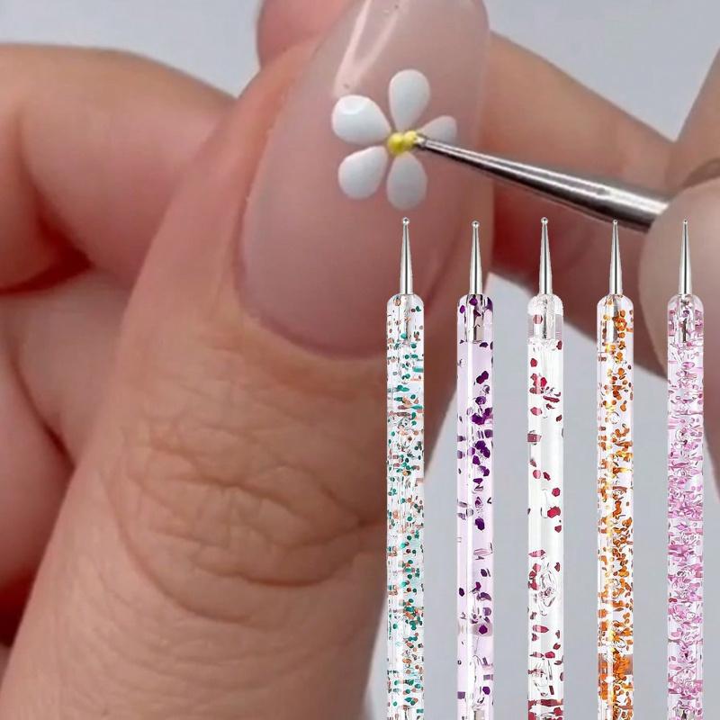 

Набор для маникюра с точечной росписью для типсов, принадлежности для ногтей, инструменты для ногтей, инструменты для нейл-арта, обратно в школу, ногти, инструменты для ногтей для накладных ногтей 5 Pcs /set разноцветный