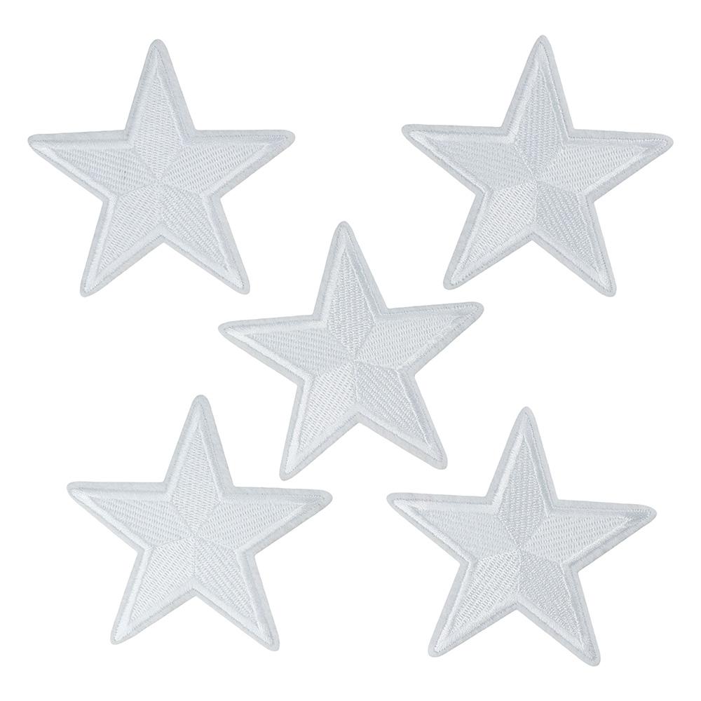 

Sew on or iron on White 5 Pcs Cotton Embroidered Applique DIY Accessories Jackets