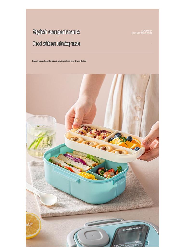 Korean-Style Microwaveable Bento Lunch Box Set for Students & Office Workers