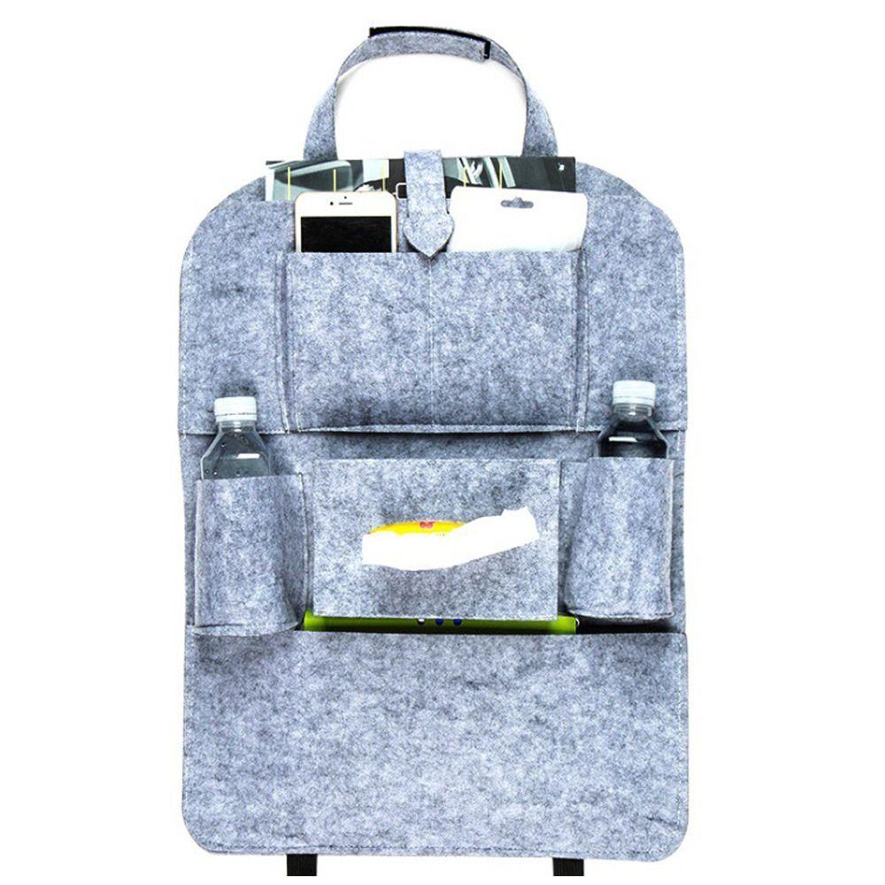 Multi-functional Car Rear Seat Storage Bags Felt Anti-kick Pad Durable Storage Pockets  Universal