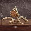 Vintage Winged Dragon Brass Ornaments Copper Dragon With Wing Figurine Collectible Bronze Carved Sculpture For Desktop Decor