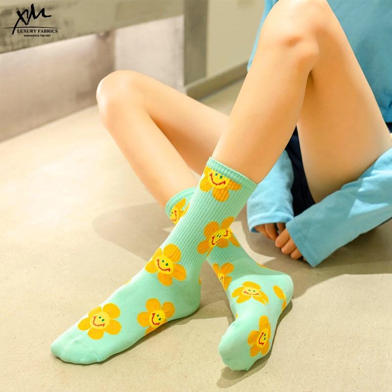 New Arrivals Japanese Korean Style Cartoon Flower Women Socks Harajuku Kawaii Socks Breathable Spring Autumn Casual Socks
