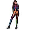 Fluorescent Skull Rack 3D Printed Halloween Cosplay Costume Sexy Jumpsuit Bodysuit Adult Carnival Party Clothing S-XL